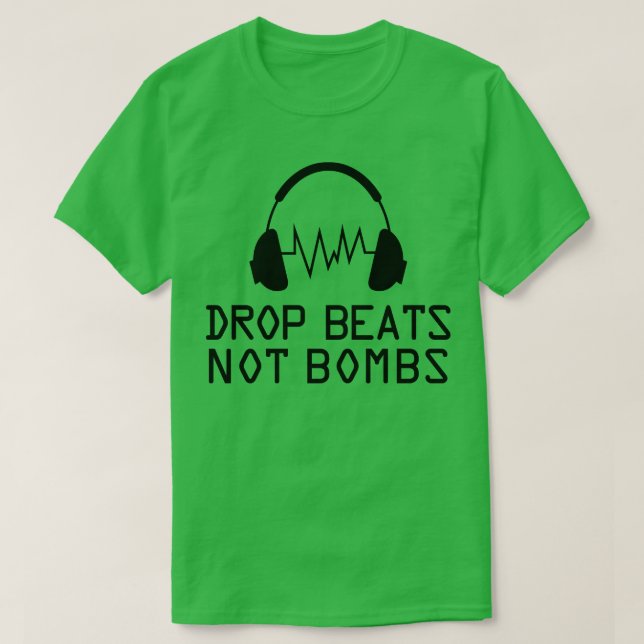 Camiseta Lâmina de música não bate bombardeio preto (Frente do Design)