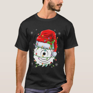 Camiseta Lâmina de serra circular Vestindo Santa Hat Xmas L