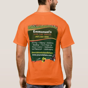 Camiseta Lâminas Paisagismo De Grama Cortando Laranja