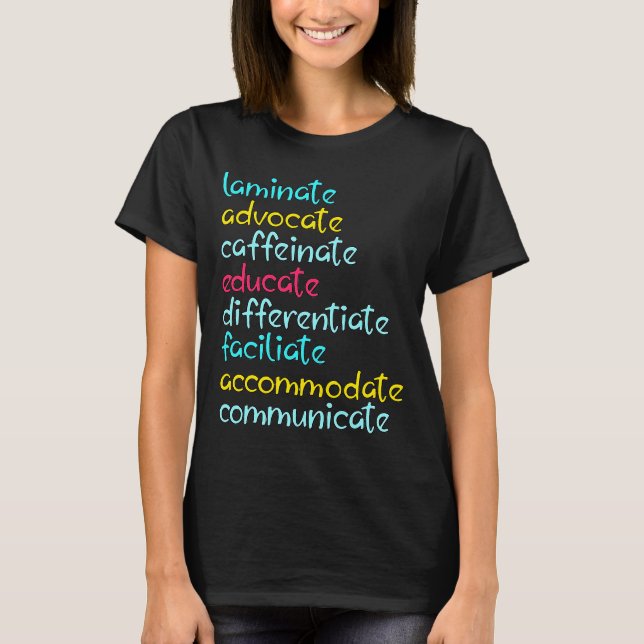 Camiseta Laminate Advocate Caffeine Educar Especial de SPED (Frente)