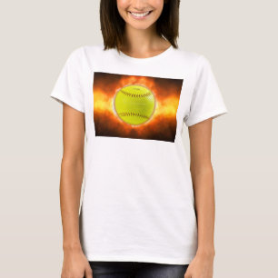 Camiseta Lâmpada amarela de foguete de softball SlipperyJoe