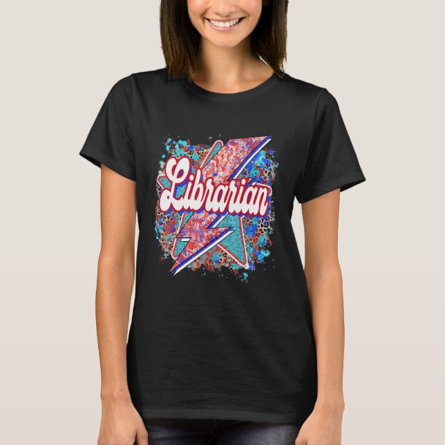 Camiseta Lâmpada Bibliotecária Do Professor De Volta À Esco (Frente)