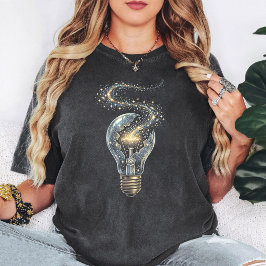 Camiseta Lâmpada da Galáxia Rachada Ideia Cósmica