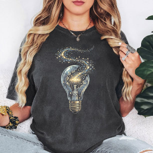 Camiseta Lâmpada da Galáxia Rachada Ideia Cósmica