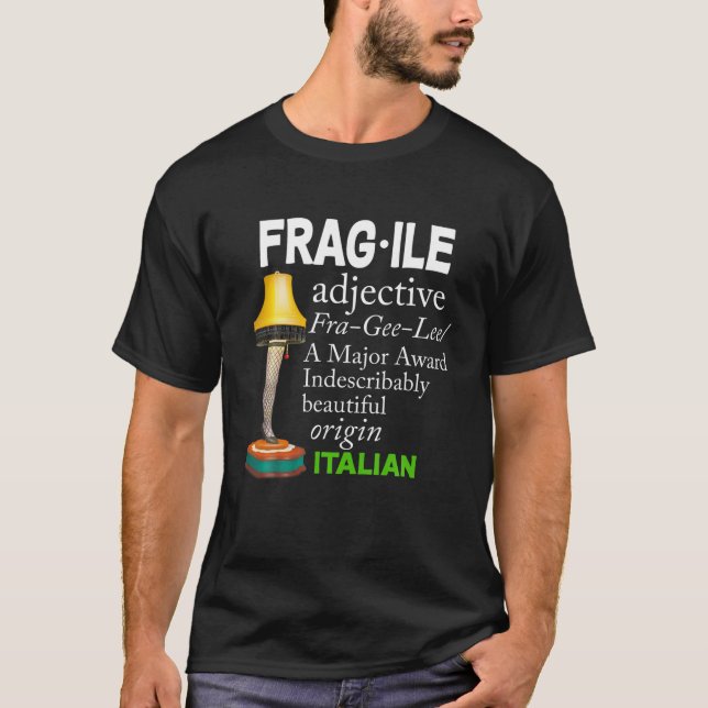 Camiseta Lâmpada da Perna de Natal Frágil Definição Engraça (Frente)