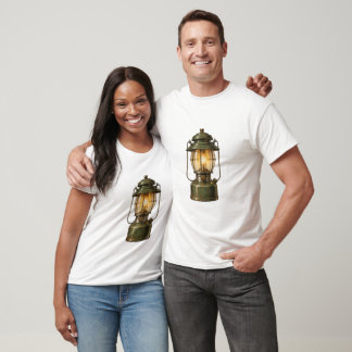 Camiseta Lâmpada de Acampamento Vintage Ilustração Retro ao