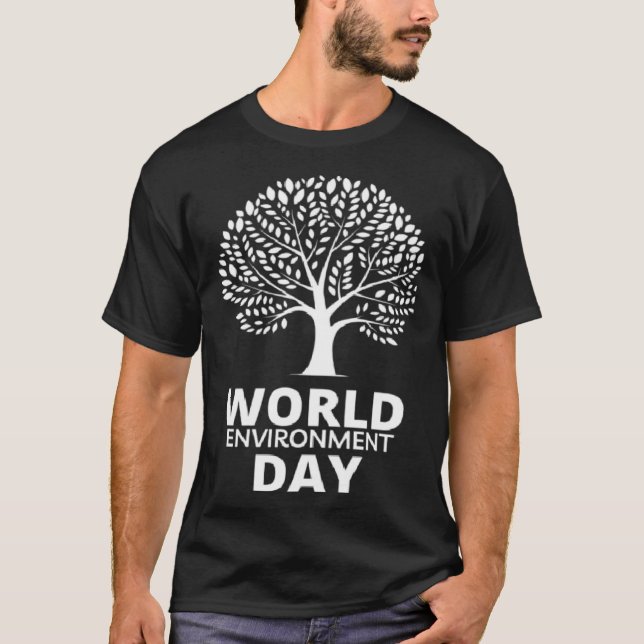 Camiseta Lâmpada de árvore do Dia do Ambiente Feliz (Frente)