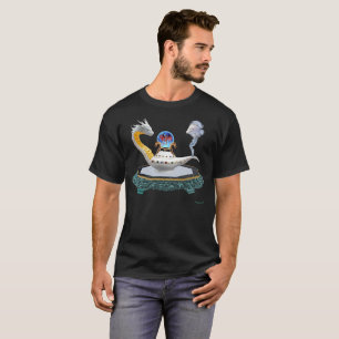 Camiseta Lâmpada Mágica de Dragão de Cerâmica Branca