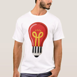 Camiseta Lâmpada Vermelha Criativa - Design de Ideia Minima