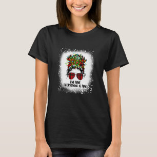 Camiseta Lâmpadas De Bun Xmas Enganadas Estou Tudo Bem