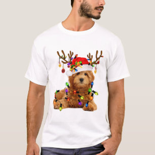 Camiseta Lâmpadas de Natal de Goldendoododododle de Natal