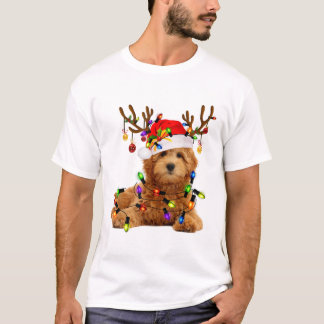 Camiseta Lâmpadas de Natal de Goldendoododododle de Natal