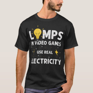 Camiseta Lâmpadas Em Jogos De Vídeo Usam Eletricidade Real