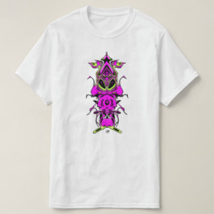 Camiseta Lâmpadas intermitentes de vista de alienígena roxa