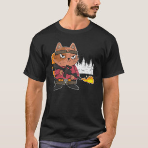Camiseta Lançador de Chamas Lançachamas Gato Queimadura Que
