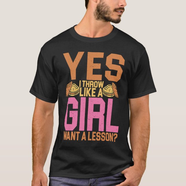 Camiseta Lançador de Disco Sim Eu Lanço Como Uma Garota Lan (Frente)