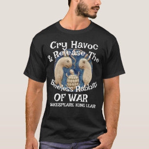 Camiseta Lançamento Cry Havoc Coelhos Sem Ossos Guerra