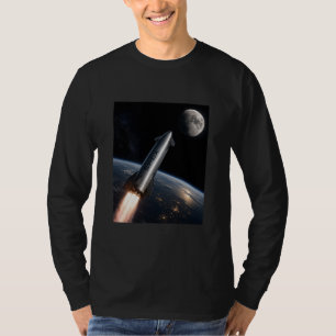 Camiseta Lançamento da SpaceX Starship   Foguete Reutilizáv