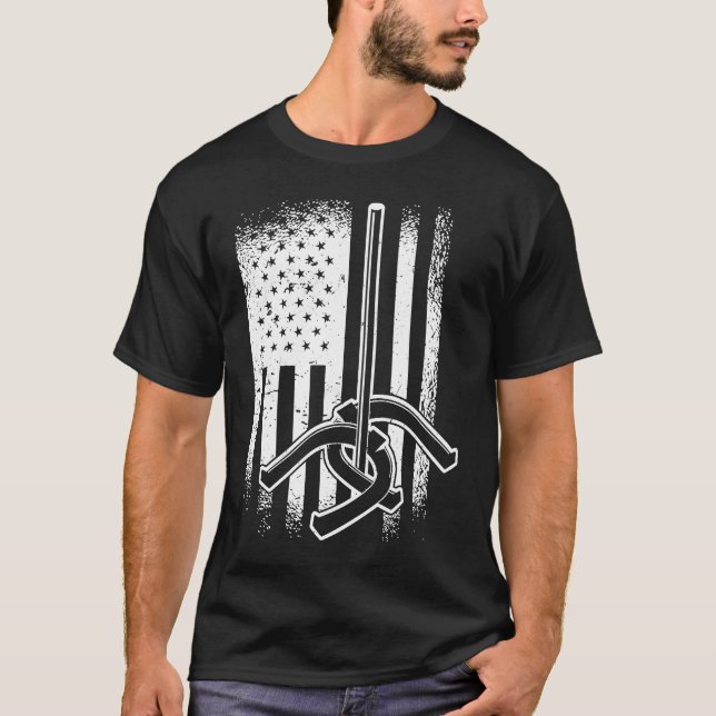 Camiseta Lançamento de Ferradura Bandeira Americana EUA (Frente)