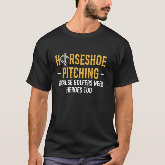Camiseta Lançamento de Ferradura Porque Golfistas Também Pr (Frente)