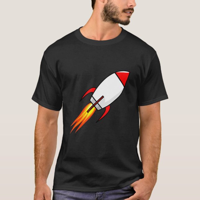 Camiseta Lançamento de foguete de nave espacial (Frente)