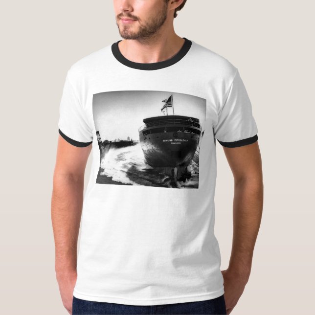 Camiseta Lançamento do Edmund Fitzgerald  6-8-1958 (#3) (Frente)