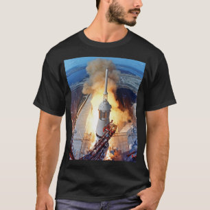 Camiseta Lançamento do Foguete da NASA Apollo 11 para a Lua