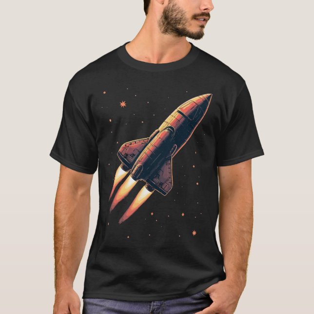 Camiseta Lançamento do Foguete Vintage (Frente)