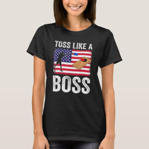 Camiseta Lançar Como Um chefe Equipe Cornhole Saco de Feijã