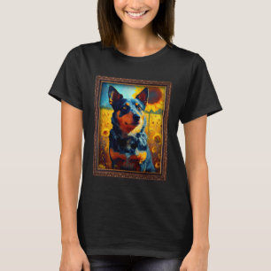 Camiseta Lancashire Heeler Pintura Flor de Girassol Mãe Wo
