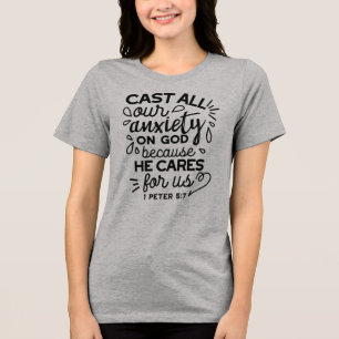 Camiseta Lance Toda a Sua Ansiedade – 1 Pedro 5:7 Versículo