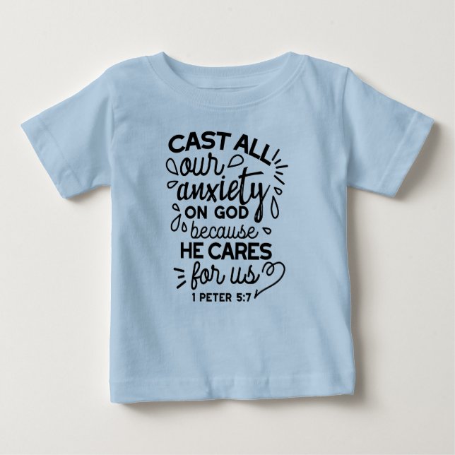 Camiseta Lance Toda Sua Ansiedade – 1 Pedro 5:7 Versículo B (Frente)