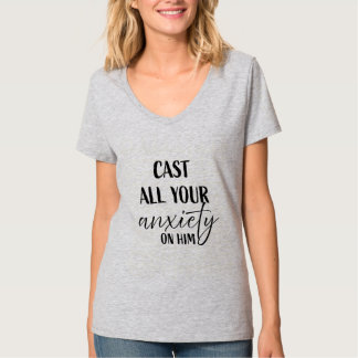 Camiseta Lance Toda Sua Ansiedade Sobre Ele - Cristão