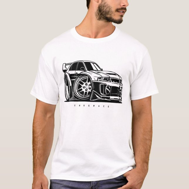 Camiseta Lancer Evolution IV Evo Toon Art Car Entusiasta (Frente)