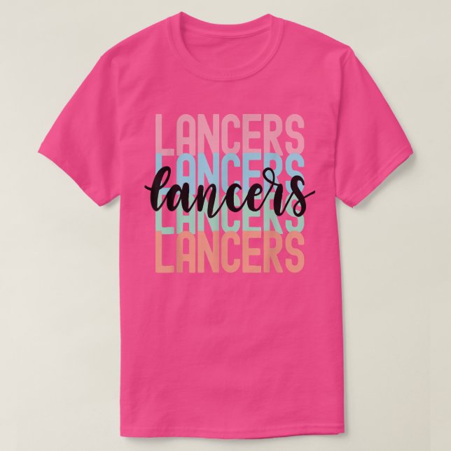 Camiseta Lancers Team Mascot School Spirit Game Night (Frente do Design)