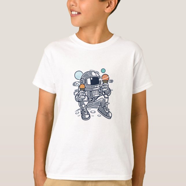 Camiseta Lanche Astronauta Planeta Sorvete (Frente)