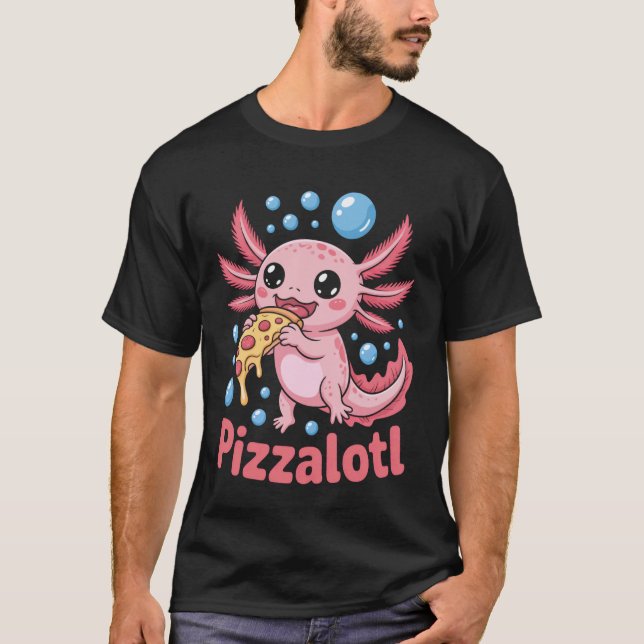 Camiseta Lanche de Pizza Engraçado Pizzalotl (Frente)