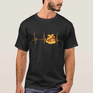 Camiseta Lanche Frito Queijoso Coração Batimento EKG Pulso
