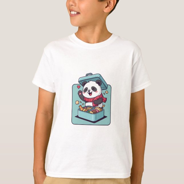 Camiseta Lancheira Panda Lanche Crianças (Frente)