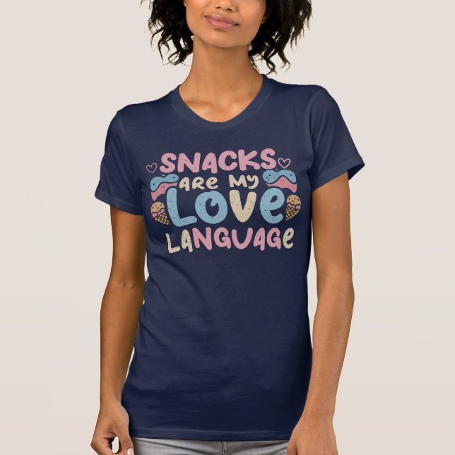 Camiseta Lanches de Humor Divertido Minha Linguagem de Amor (Frente)