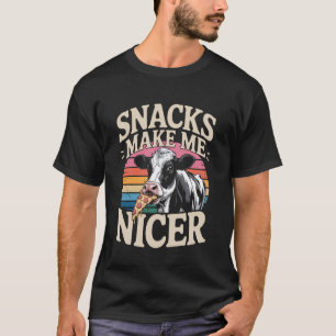 Camiseta Lanches Engraçados Me Tornam Animal Vaca Mais Simp