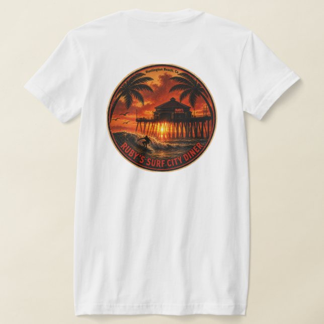 Camiseta Lanchonete Ruby's Surf City (Postura das costas)