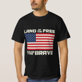 Camiseta Land of Free America Flag 4 de julho Celebrações