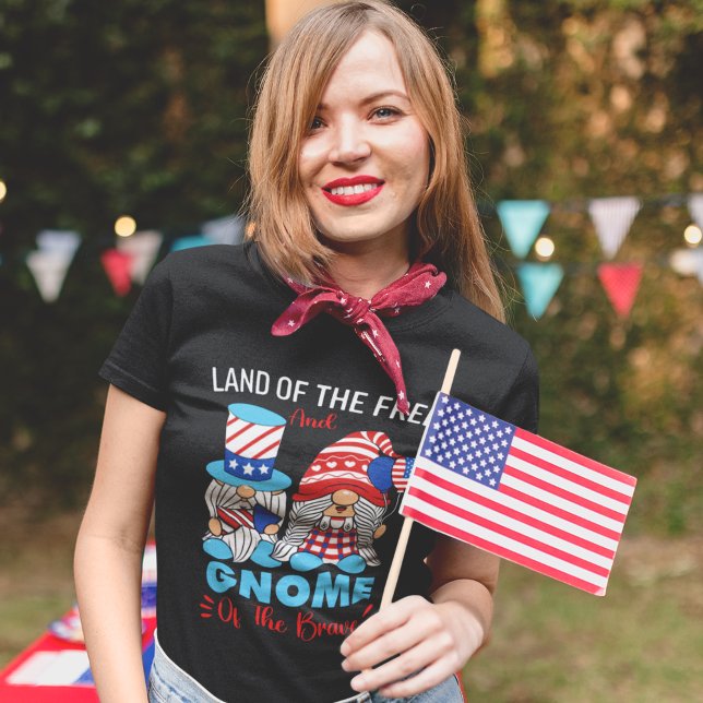 Camiseta Land of the Free and Gnome of the Brave (Criador carregado)