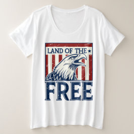 Camiseta Land of the Free - Vintage USA Eagle Graphic