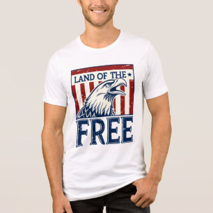 Camiseta Land of the Free - Vintage USA Eagle Graphic