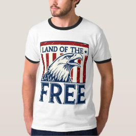 Camiseta Land of the Free - Vintage USA Eagle Graphic