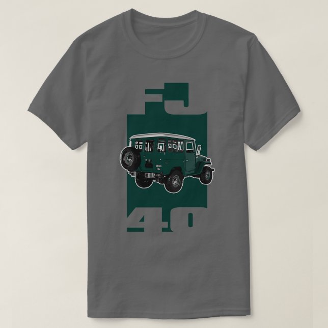Camiseta Landcruiser Verde FJ40  (Frente do Design)