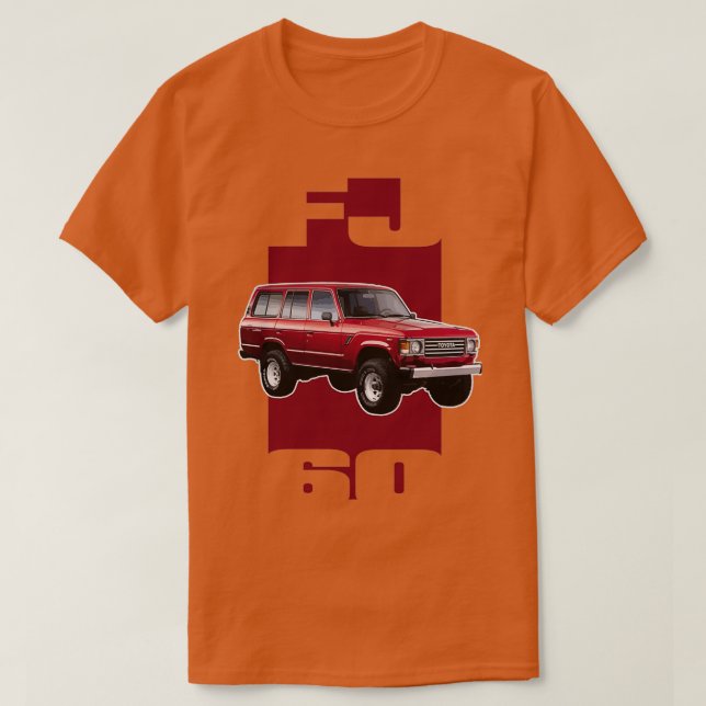 CAMISETA LANDCRUISER VERMELHO FJ60 (Frente do Design)