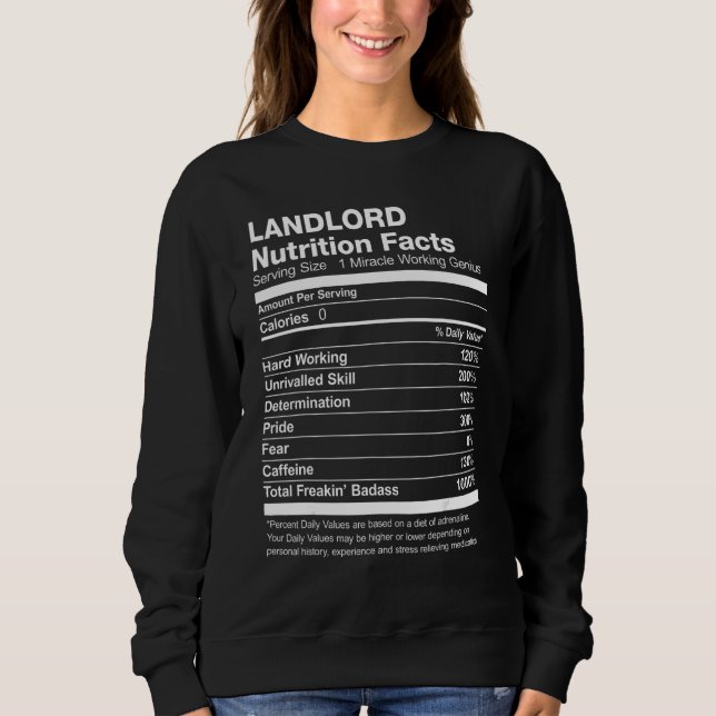 Camiseta Landlord Nutrition Facts (Frente)